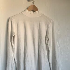 Philosophy Cream Long Sleeve Knit Top with Pink Label